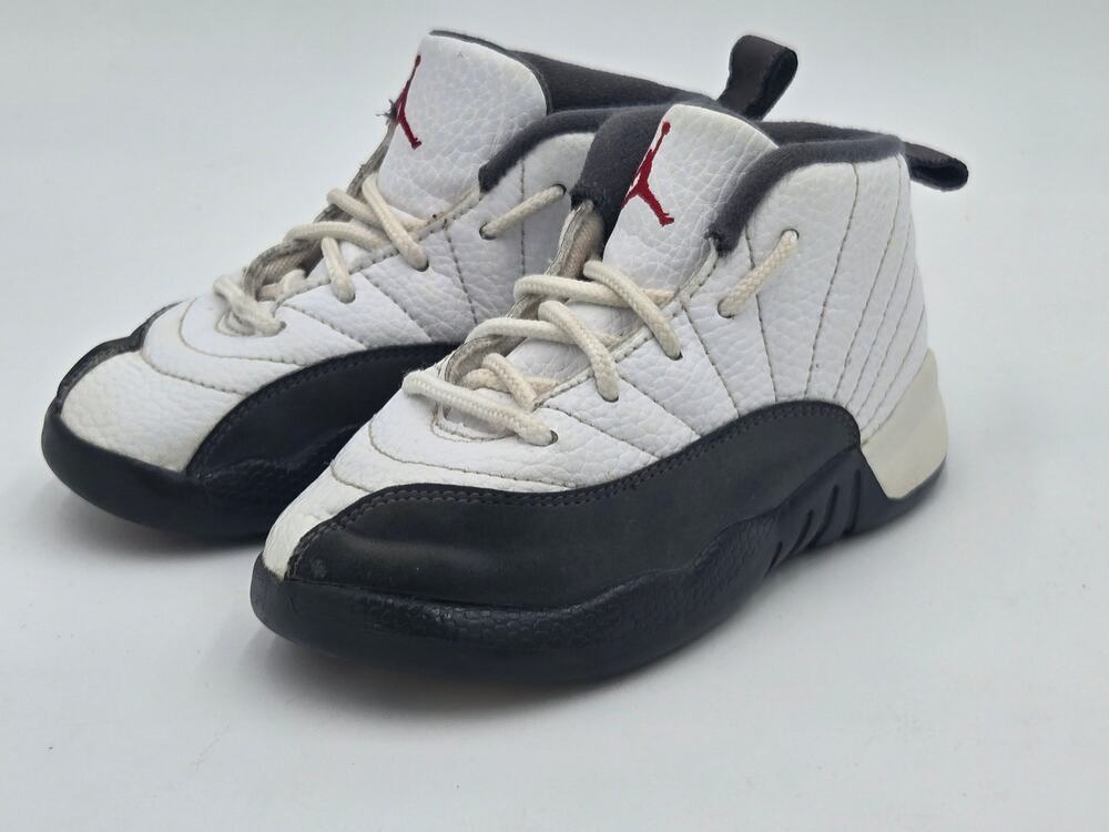 Nike Air Jordan 12 Retro Toddler 9C White Black Red Taxi Flip